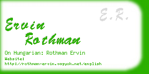 ervin rothman business card